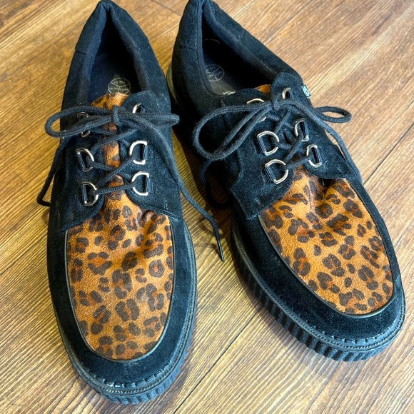 Leopard print creepers men’s size 11 Wm 9 Rockabilly Punkrock shoes - Picture 1 of 5